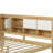 Wooden L-Shape Daybed with Seven Storage Cabinets and Two Storage Drawers, Multi-functional Bed with Study Desk and Built-in Bookshelf