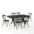 Dunblane Dining Set with Metal Chairs-1683549477