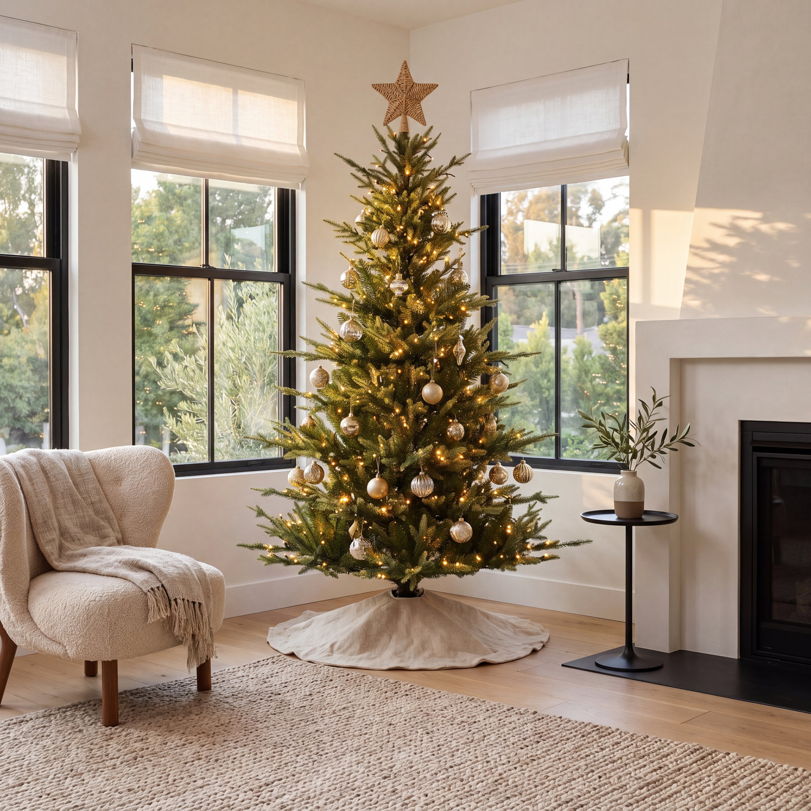 Pre-Lit Fir Christmas Tree, 4.5' H