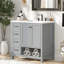 Meuble-lavabo moderne (doit inclure le meuble-lavabo et le lavabo) avec rangement gris