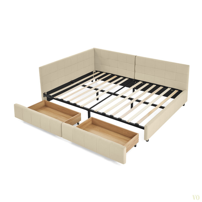 Full Size Storage Upholstered Tufted Bed Frame, Sofa Bed Frame With Comfortable Backrest And Armrests, Full Size Bed For Bedroom, Living Room,Velvet(80.5''*59''*29.5'')