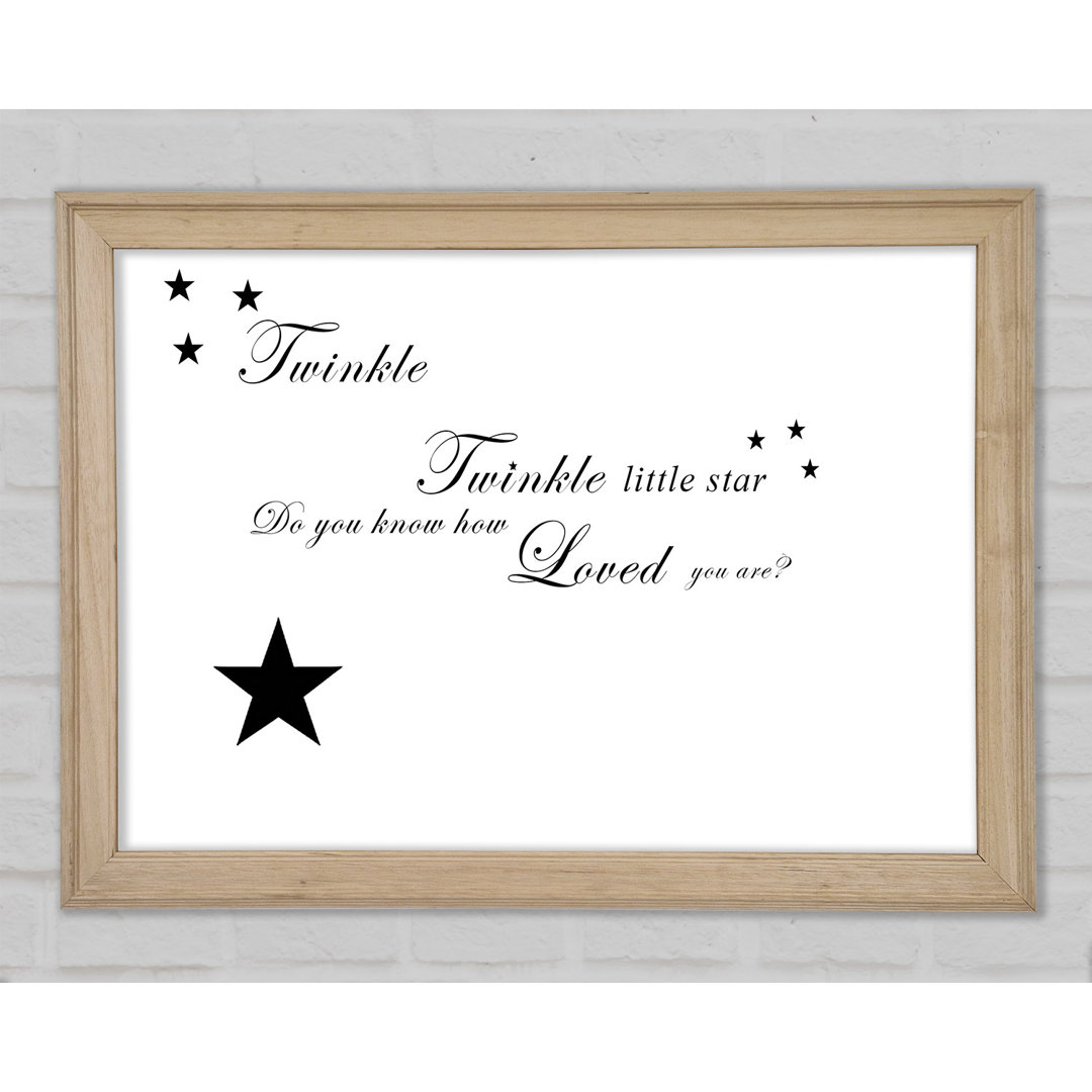 Kinderzimmer Zitat Twinkle Twinkle Little Star 1 Weiß - Druck