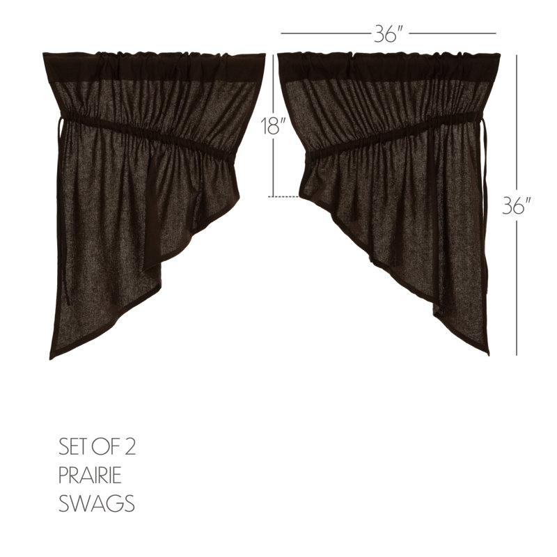 Gerritt Cotton Swag 72'' W Window Valance, Brown