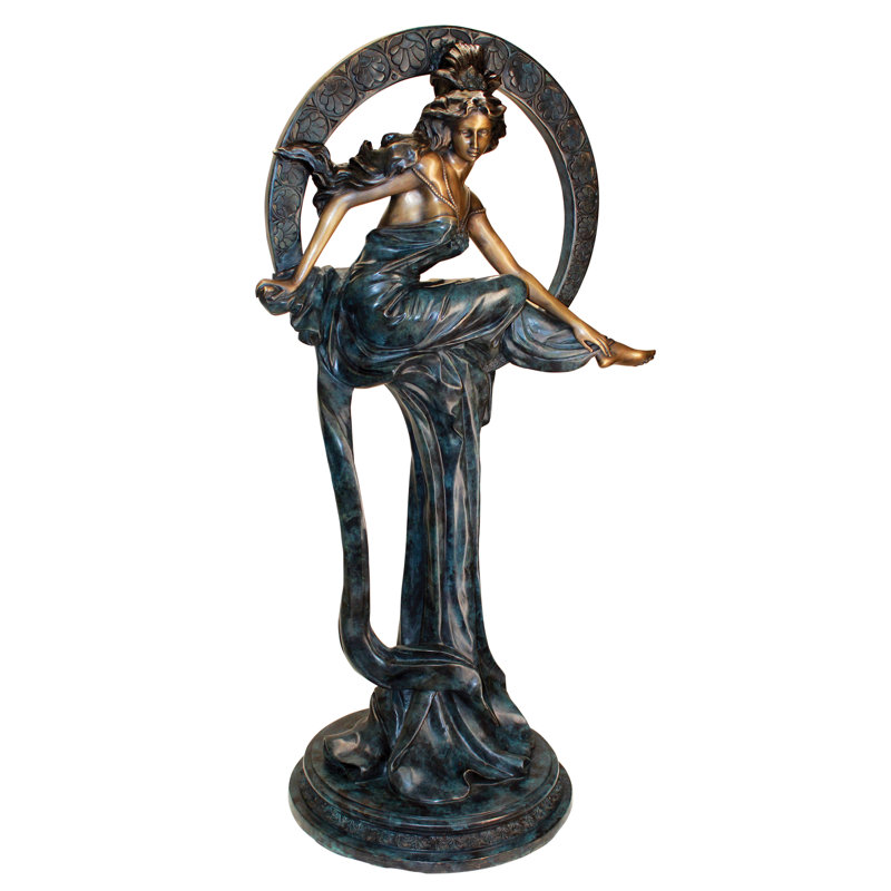 Alphonse Mucha's Maiden of the Arts Cast Garden Statue