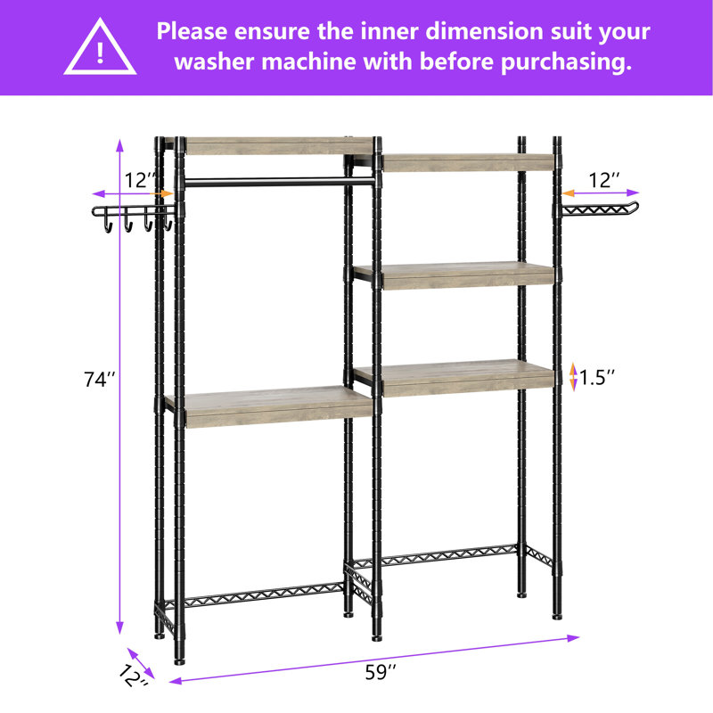 Metal Freestanding Drying Rack, 188 H × 150 W × 30.5 D (cm)