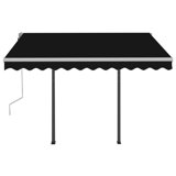 Auvent de patio rétractable en polyester anthracite l 118,1 po x P 98,4 po VidaXL