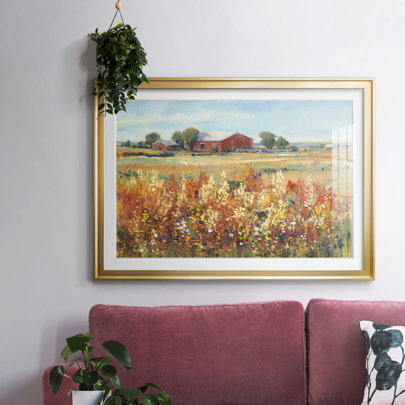 Country View II, reproduction d'art encadrée, Or, H 15 po x l 21 po x P 1,5 po