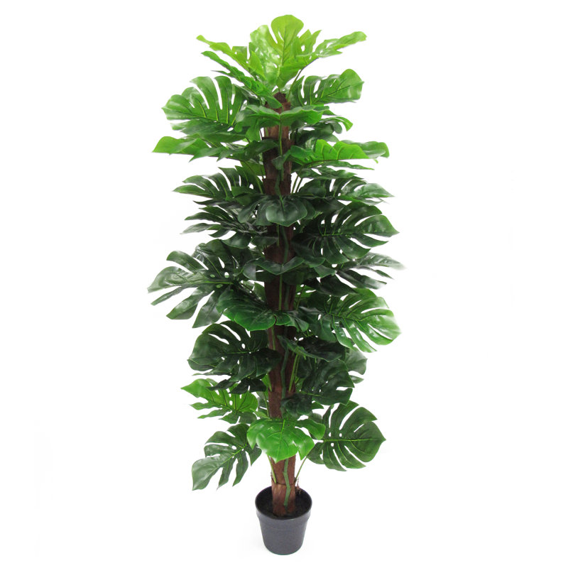 60" Artificial Split Leaf Philodendron Monstera Tree with Coco Bark in Pot
