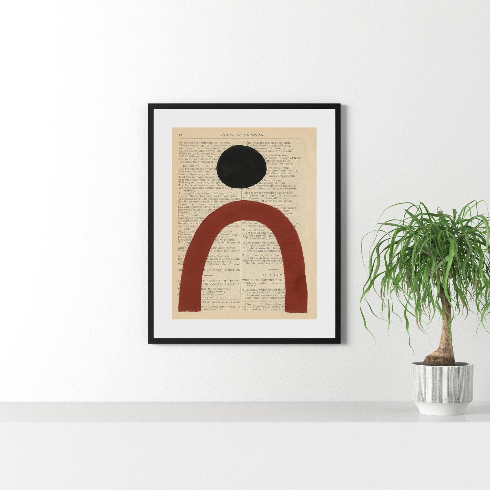 Adreille "Modern Prose VI" Print, Black Framed Paper, 35.38" H x 28.38" W x 0.88" D