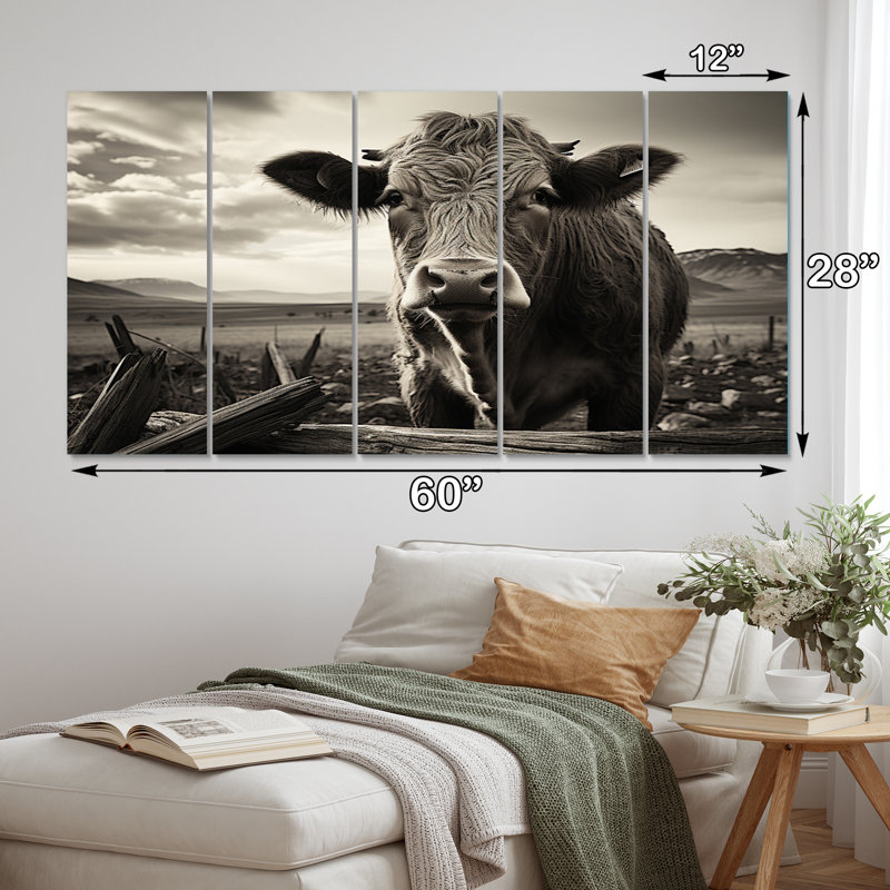 Cattle Silent Watch I Animals Wall Decor on Metal