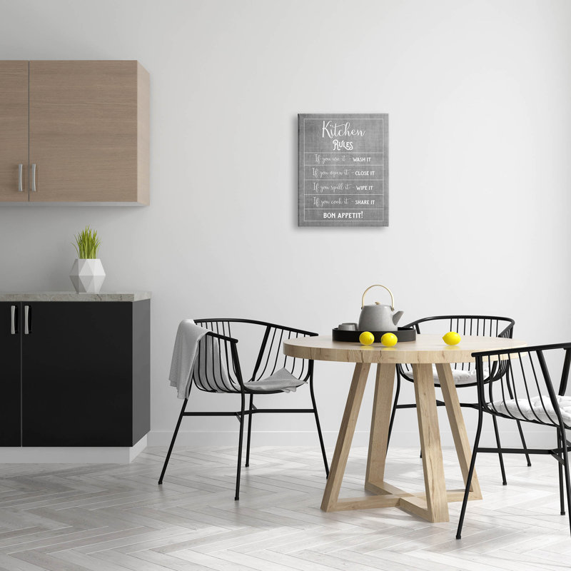 «Kitchen Rules Bon Appetit», art mural sur toile par Amanda Murray, H 20 po x l 16 po x P 1,5 po
