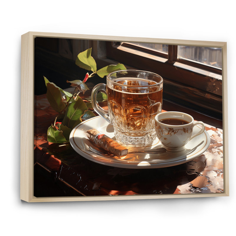 Cuban Coffee Brown I - Food & Beverage Canvas Wall Art, H 30 po x l 40 po x P 1,5 po, Cadre naturel flottant