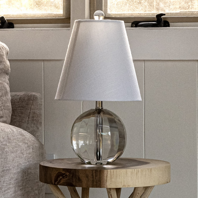 Lampe de table transparente 16 po Charlton, Blanc