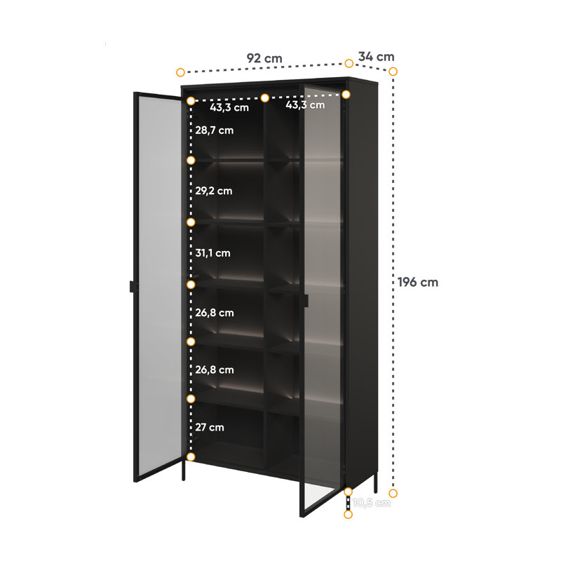 Vannatta Display Cabinet, Black Matt