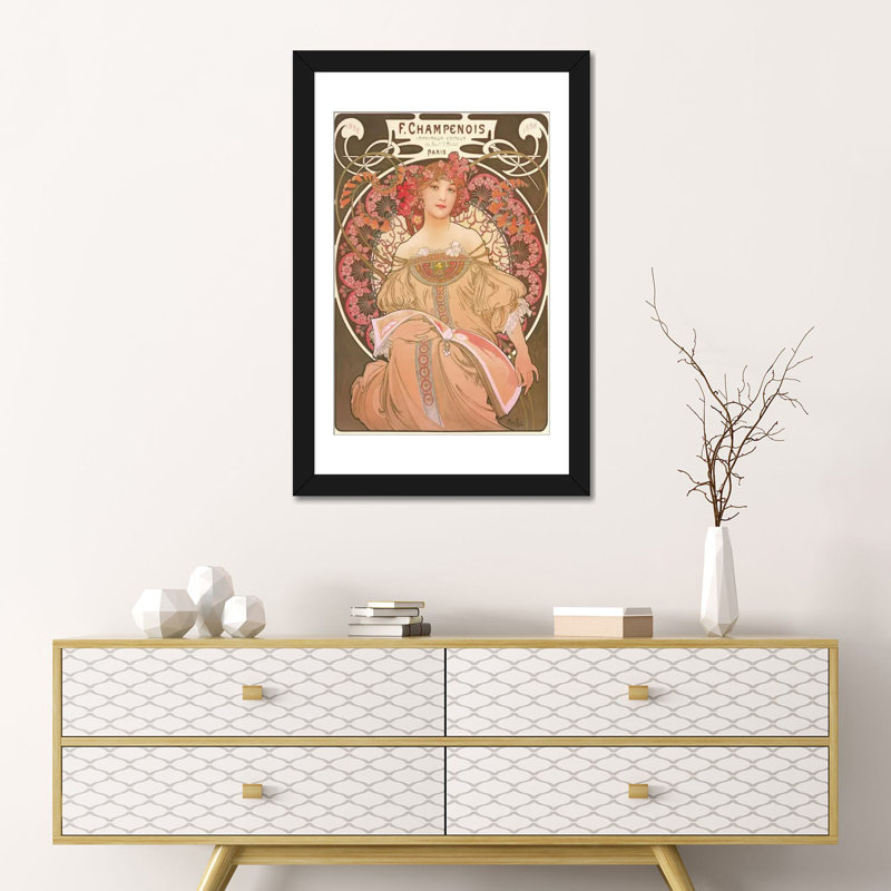 «Reverie» par Alphonse Mucha par Alphonse Mucha - estampe numérique sur toile tendue avec châssis, H 24 po x l 16 po x P 1 po