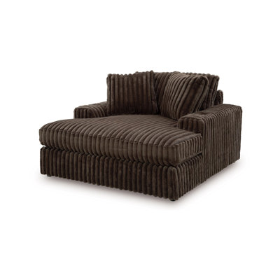 Addy Wide Oversized Lounge Chair, 2 Pillows, Chocolate Brown Corduroy