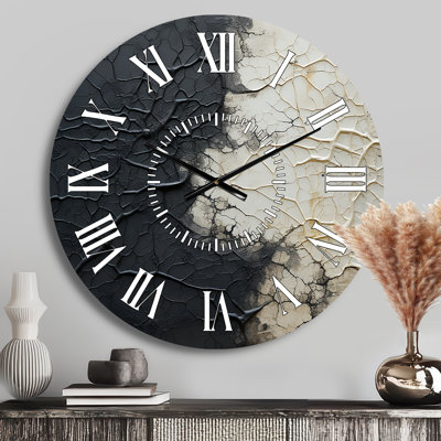 Horloge murale abstraite blanche et noire