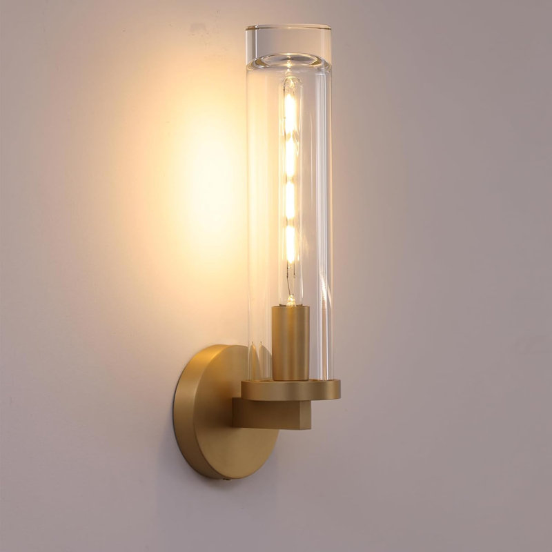 Appliques murales en laiton avec abat-jour en cristal, source de lumière à intensité variable E12, idéales pour la salle de bain, la chambre à coucher, le salon et le meuble-lavabo