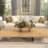 Tempered Glass Scalloped Edge Kitchen Serving Bowl with Bronze Metal Scroll Stand