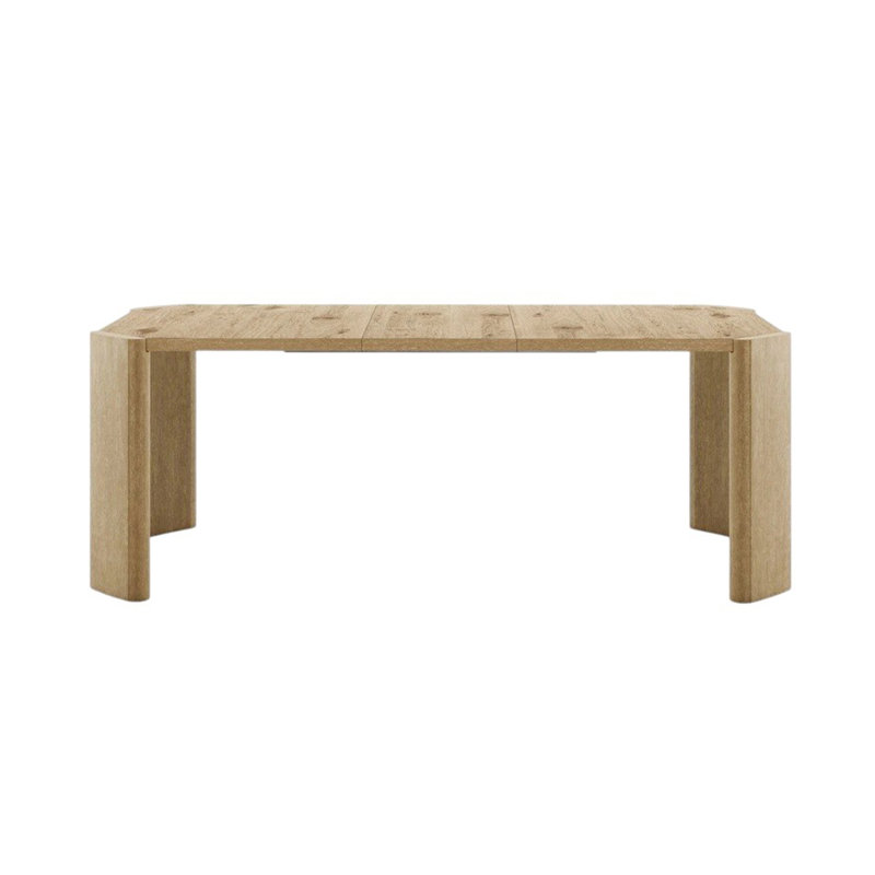 Rectangular Wooden Dining Table With 1 Extendable Leaf In Oak