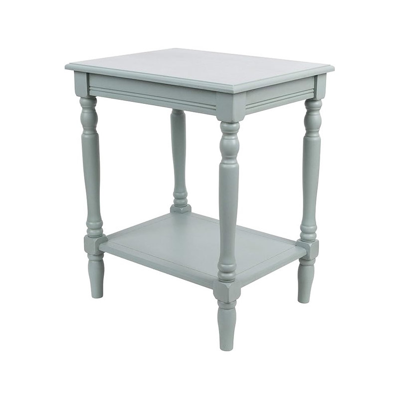 Charlton Home Delouris Wood Accent Storage Shelf End Table, Blue