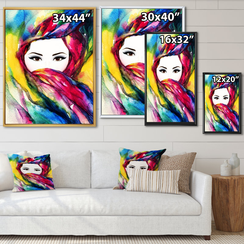 Art graphique sur toile Glam, H 32 po x l 16 po x P 1 po, Cadre flottant doré