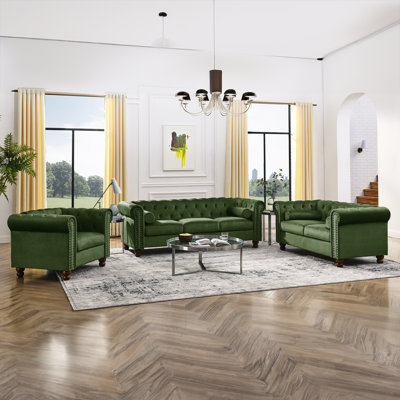 Jumal 3 - Piece Velvet Living Room Set