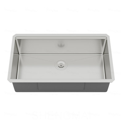 Évier de cuisine à simple cuve encastrable en acier inoxydable calibre 16 de 33 po x 19 po x 10 po