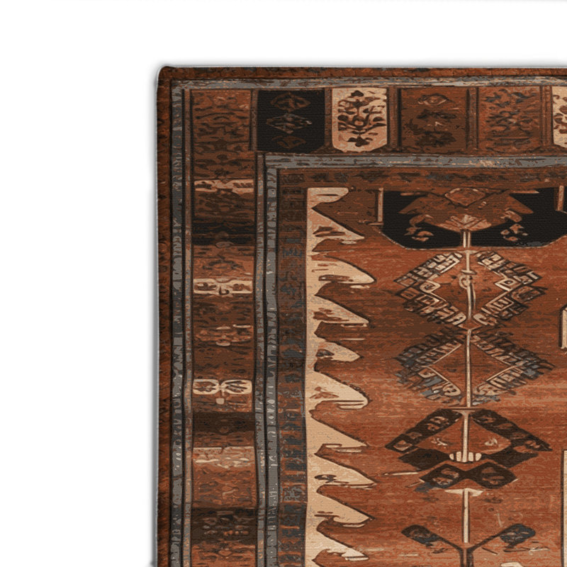 Tapis turc intérieur et extérieur brun, Rectangle 4pi x 6 pi