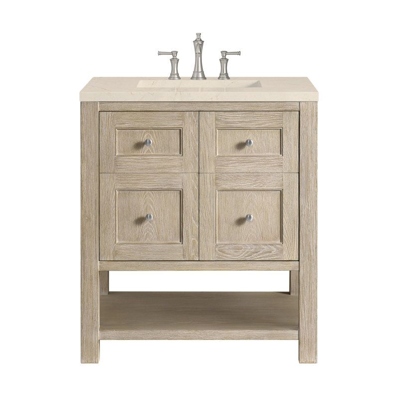 Breckenridge 30'' W Single Vanity, Arctic Fall, 8" Widespread, Whitewashed Oak