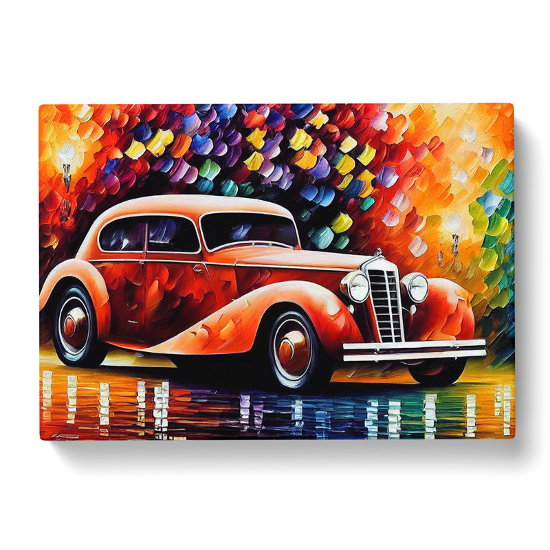 Painted Classic Car Vol.1 Abstract - Wrapped Canvas Painting, 35cm H x 50cm W x 3cm D