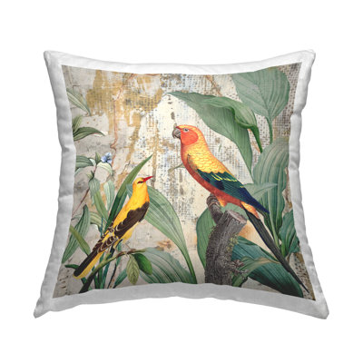  Floral Polyester Throw Pillow