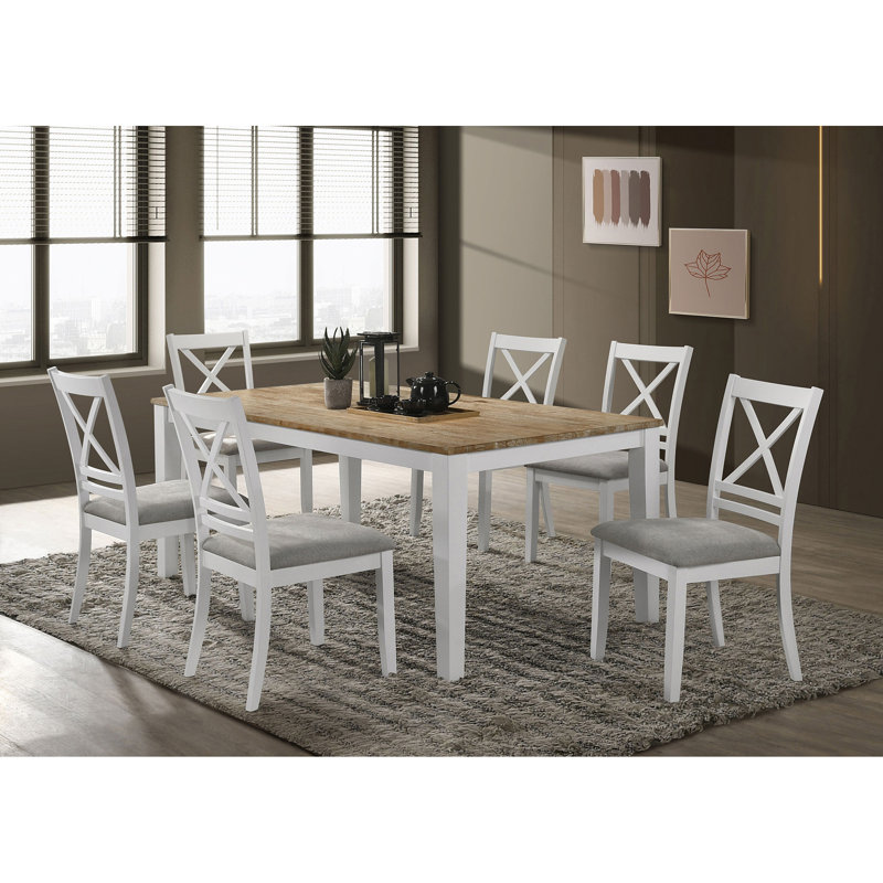 Prager White 7-Piece Dining Table Set