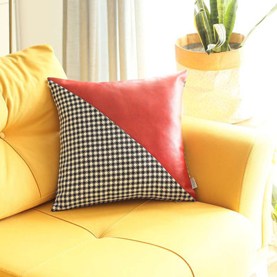 Faux Leather Throw Pillow