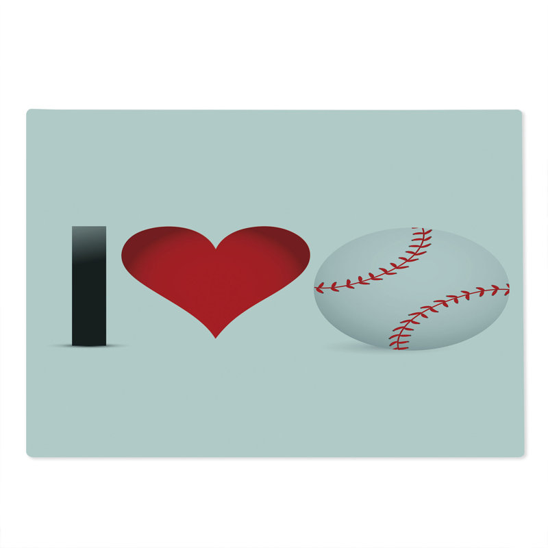 Planche à découper grande taille I Love Baseball Ambesonne Sports rouge noir blanc