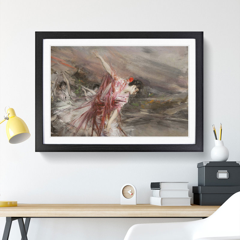 The Spanish Dancer by Giovanni Boldini - Picture Frame Painting, Black Framed, 27cm H x 36cm W x 2cm D