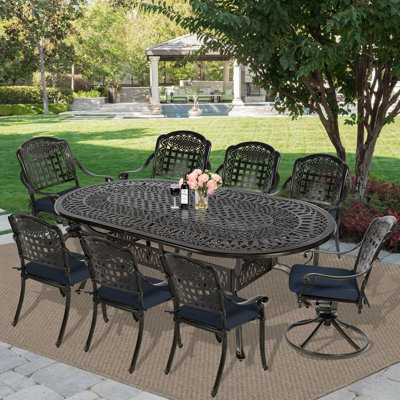 8 - Person Patio Dining Set with Oval Table , Cushions Included