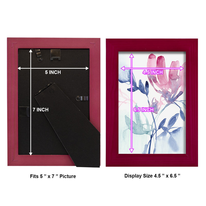 Fuchsia Sway I, reproduction d'art encadrée, Rouge, H 6 po x l 4 po x P 1 po