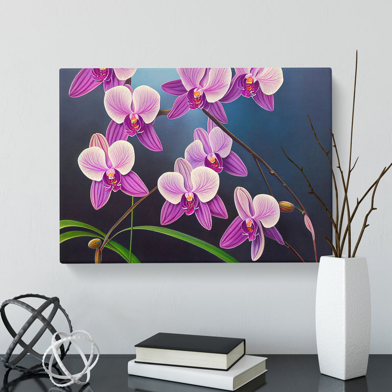 Sweet Orchid Flowers - Wrapped Canvas, 50cm H x 76cm W x 3cm D