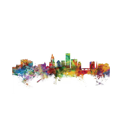 Providence, Rhode Island Skyline by Michael Tompsett - Wrapped Canvas Painting