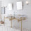 Embassy Stone Oval Console Bathroom Sink with Faucet and Overflow