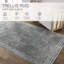 Phoebe Machine WashableGeometric Area Rug in Light Gray/Blue-1316590807