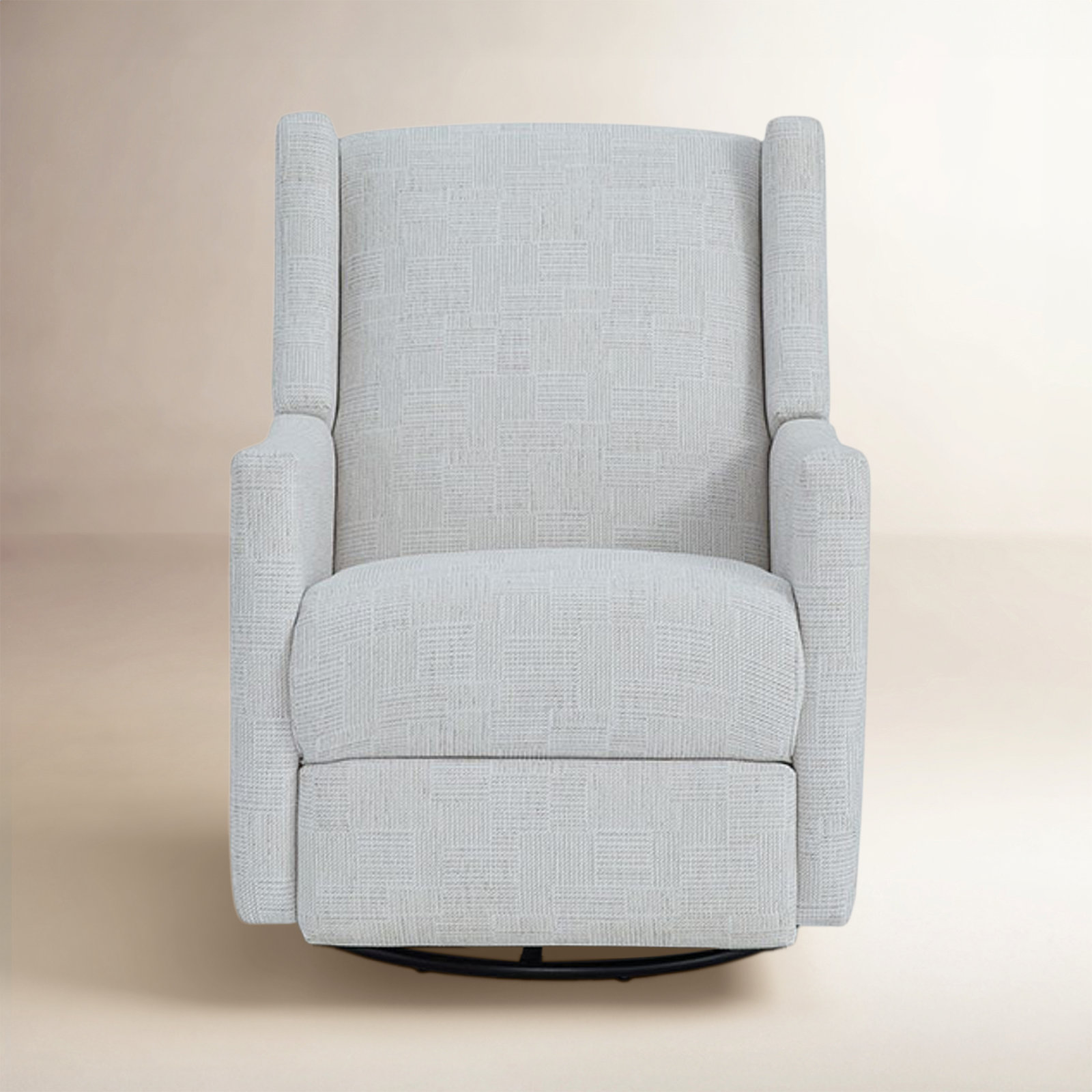 Andrina Upholstered Swivel Reclining Glider, Dove Grey Performance