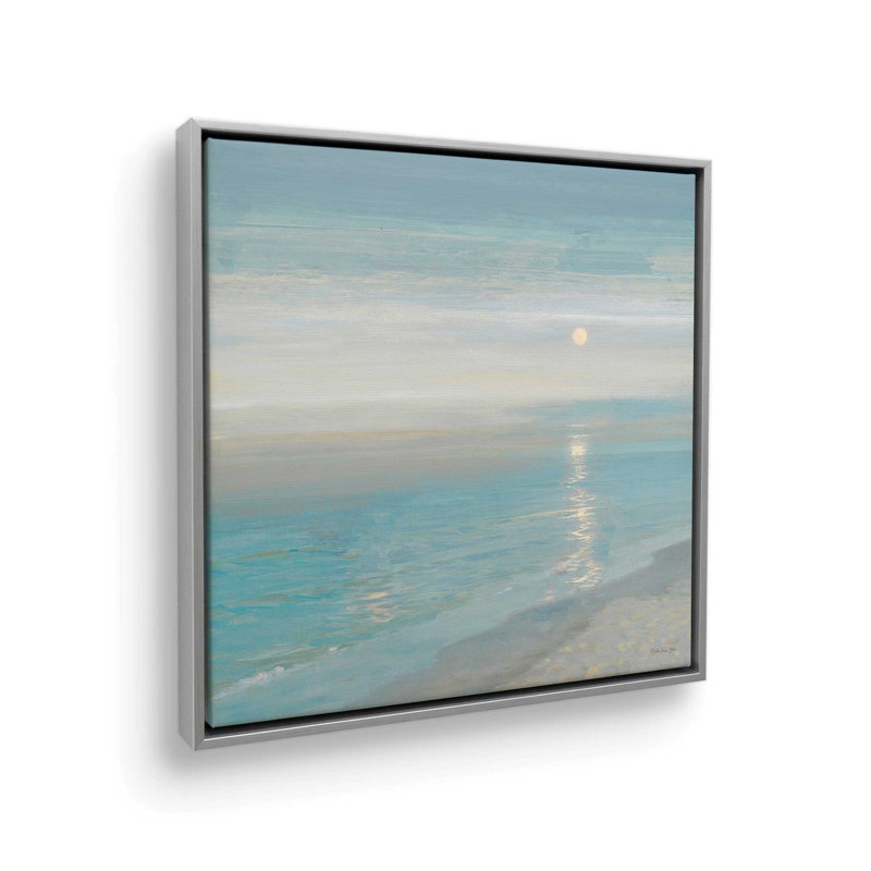 «Early Morning at the Beach» par Stellar Design Studio, reproduction d'art, H 37,5 po x l 37,5 po, Argent, Toile avec cadre
