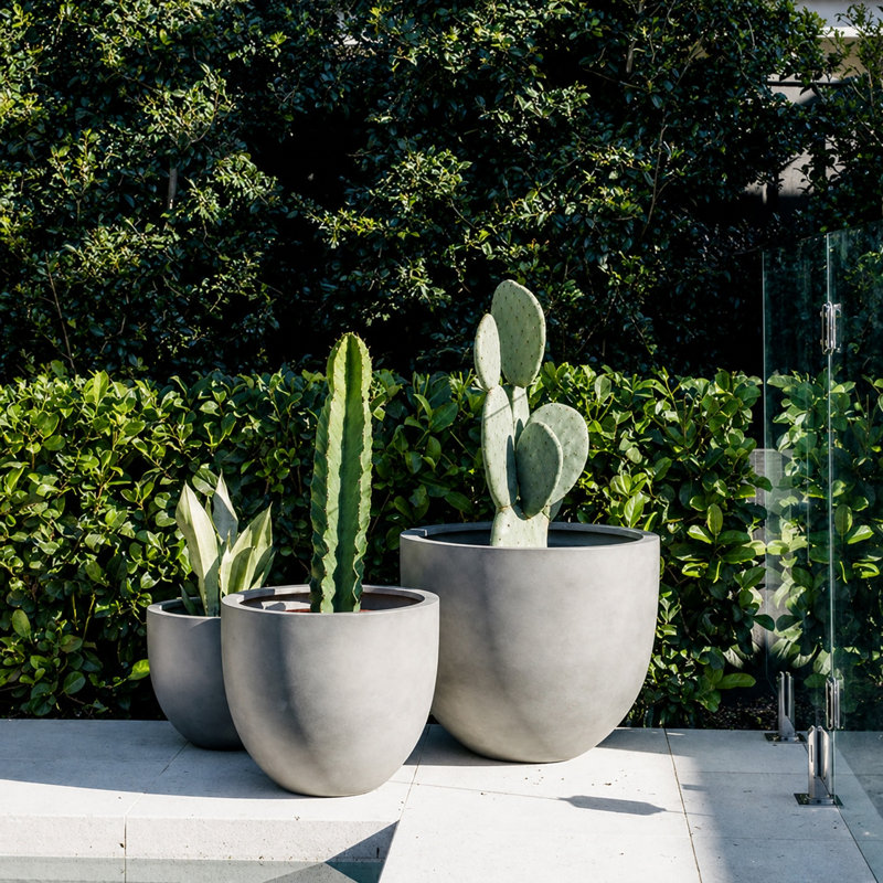 Dorlis Handmade Pot Planter, Gray, 12" H x 15" W x 15" D