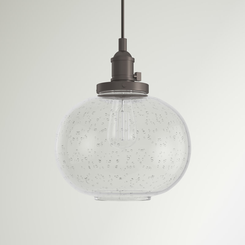 Luminaire suspendu sphère 1 lumière Antioch, Bronze vieilli
