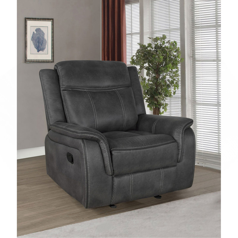 Fauteuil inclinable et oscillant rembourré Franklin Charcoal