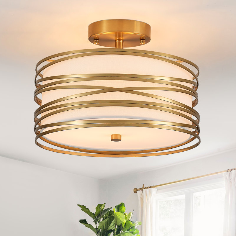 Plafonnier semi-encastré Modern, Doré