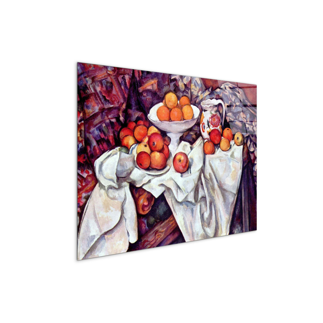 Still Life with Apples and Oranges by Cezanne Paul 57cm H X 76cm W CrystalArt Material Acrylic Glass Effect, Frameless Panel Lightweight Ready to Hang