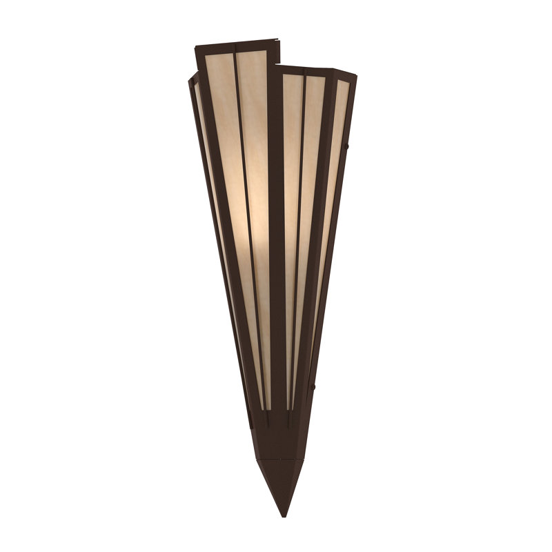 1 - Light Flush Mounted Sconce, Café Noir, Glass, Beige